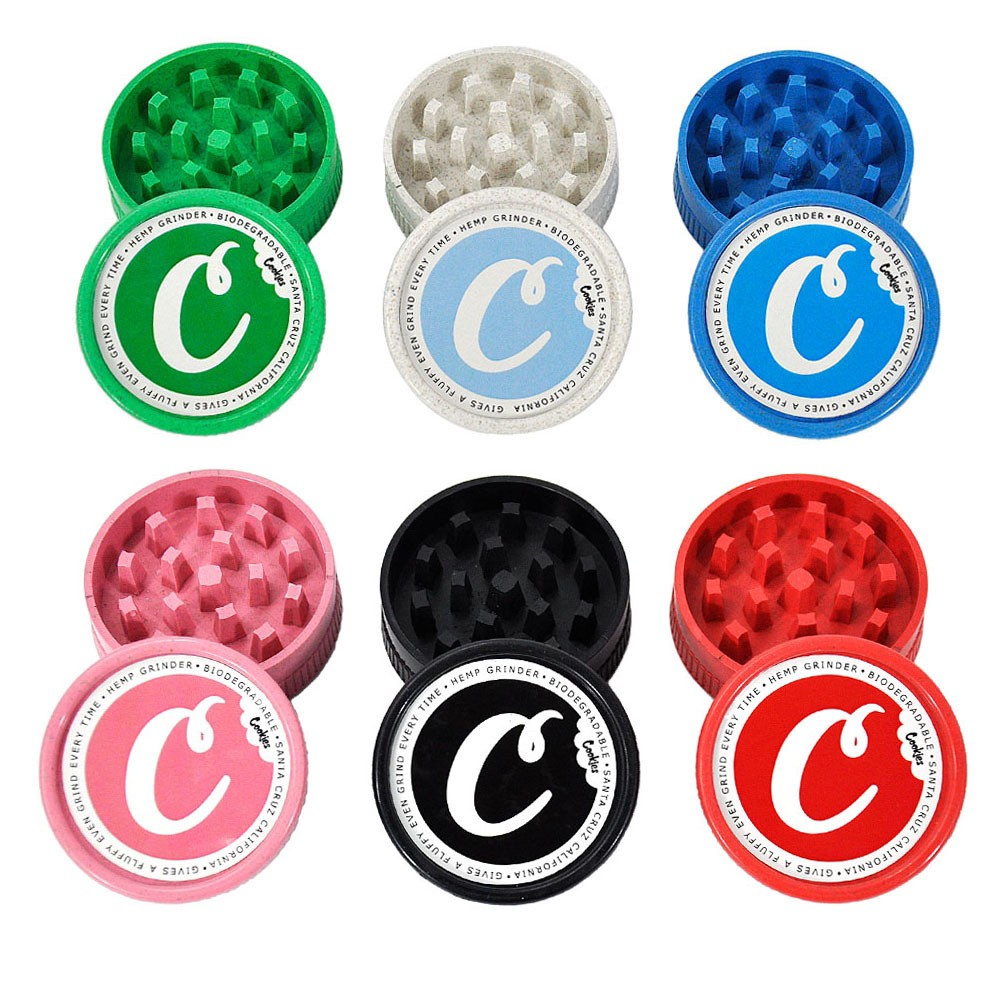Cookies Grinder เครื่องบดสมุนไพร แบบพลาสติก Grinder สองชั้น ย่อยสลายได้ 56 มม