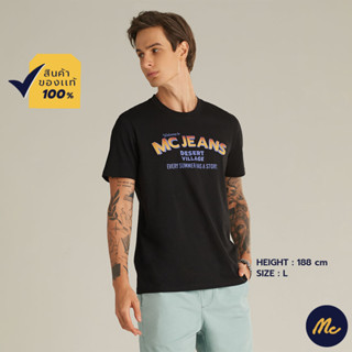 Mc Jeans เสื้อยืดแขนสั้นผู้ชาย คอกลม สีดำ MTTZ615