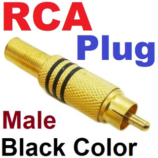 เเจ็ค RCA ตัวผู้ แถบดำ/แดง ชุบทอง Gold-Plated Lotus AV Audio Video Plug Wobbler RCA Plug Welding Connector