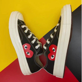 CDG Play X Converse 1970s chuck taylor all star "black" รับประกันของแท้