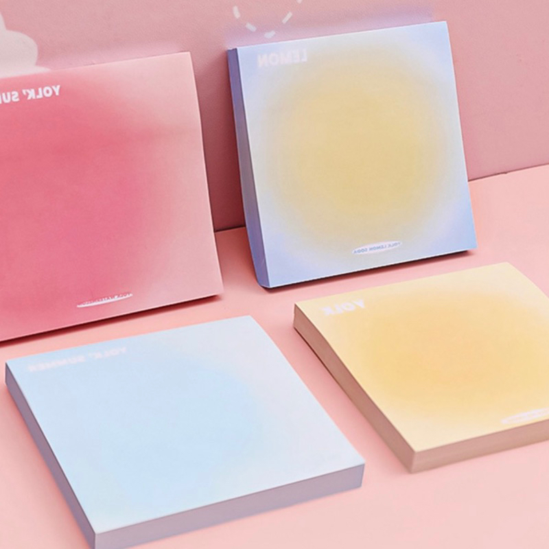 พร้อมส่งจากไทย | โพสต์อิทเปล่าสี่เหลี่ยม ไล่สี 50แผ่น กระดาษโน้ตไล่สี กระดาษโน้ตมินิมอลไล่สี เครื่องเขียนไล่สีน่ารัก