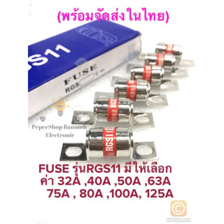 (แพ็ค1ชิ้น) FUSE RGS11 250/500V มีหลายค่าให้เลือก 32A 40A 50A 63A 75A 80A 100A 125A FUSE LINK ฟิวส์ลิงค์ FAST ACTING FUS