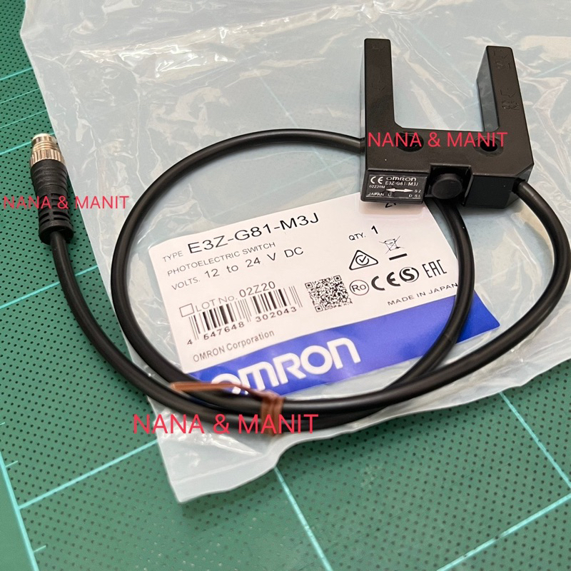 E3Z-G81-M3J  โฟโต้เซนเซอร์จับวัตถุทึบเเสง ระยะจับ 25 mm Jack 4PIN 2 สาย PNP สายยาว 0.3  ไฟ 12 to 24V