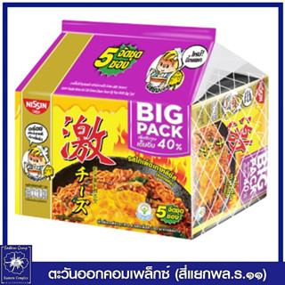 (แพ็ค 5 ) นิสชิน บิ๊กแพค บะหมี่กึ่งสำเร็จรูปแบบแห้ง รสไก่เผ็ดเกาหลีชีส (สีเหลือง)  85 ก. แพ็ค 5 ซอง 5133