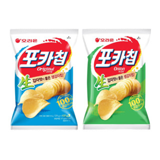 포카칩 ขนมมันฝรั่งทอดกรอบแผ่นเรียบ ขนมเกาหลี 66g x 2ห่อ