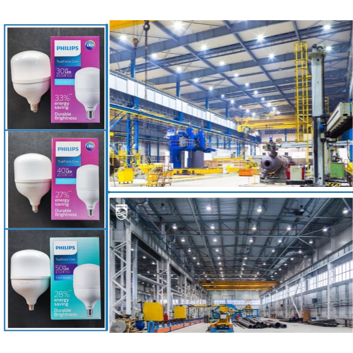 PHILIPS หลอดไฟฟิลิปส์ ทรูฟอร์ช ไฮเบย์ TRUEFORCE HIGHBAY LED 60W 80W แสงขาว แสงวอร์ม ขั้ว E-40 ความสว่างสูง HIGH LUMEN