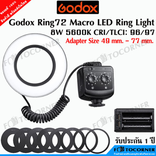 Godox Ring 72 Macro LED Ring Light เหมาะสำหรับถ่ายภาพมาโคร สำหรับกล้อง DSLR พร้อมอะแดปเตอร์เลนส์ รับประกัน 1 ปี