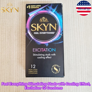 SKYN® Feel Everything Stimulating Studs with Cooling Effect, Excitation 12 Condoms ถุงยางอนามัย 53 mm