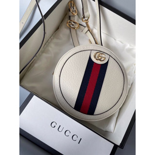 🦋สินค้าพร้อมส่ง🦋  New🤍GUCCI OPHIDIA MINI ROUND SHOULDER BAG คล้องไหล่ได้ &amp; สะพายเป้ได้  Size 6.3 x 6.3 x 1.6 นิ้ว