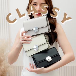 KORRA CLASSY BAG คลาสซี่ กระเป๋าหนังพียู มี3สี อะไหล่เงินเงา สายปรับไม่ได้