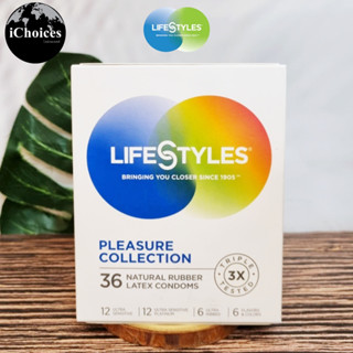 [Lifestyles] Pleasure Collection 36 Natural Rubber Latex Condoms ถุงยางอนามัย ขนาด 52 - 53 mm แพ็ค 4 แบบ