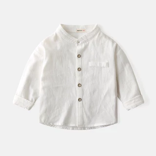 เสื้อเชิ้ตคอจีนเด็กผู้ชาย ใส่ออกงาน เสื้อผ้าเด็กผู้ชาย แขนยาว เท่ๆหล่อๆ🥳😘