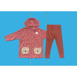 ✅ [4-5Y] Teddy Bear Hoodie Jumper And Leggings Set ชุดเซ็ต เสื้อจัมเปอร์ฮูดดี้-กางเกงเลคกิ้ง ผ้านุ่ม สวมใส่สบาย