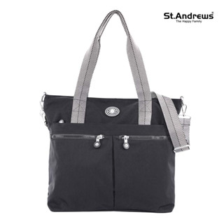 St.Andrews กระเป๋าสะพายทรง Tote มีสายสะาพยยาว - สีดำ (0018)