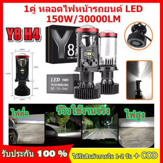 🔥COD 1คู่ หลอดไฟรถยนต์ LED Y8 ตัวใหม่ ปี2022 คัทออฟ พวงมาลัยขวา (RHD) ของแท้ รับประกัน 1 ปี สินค้ามีพร้อมส่ง ขั้ว H4