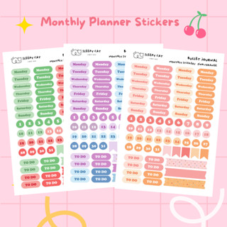 Monthly Planner Stickers สติกเกอร์ตกแต่งไดอารี่ Bullet Journal สติกเกอร์ตกแต่งสมุดบันทึก สติกเกอร์ไดคัท