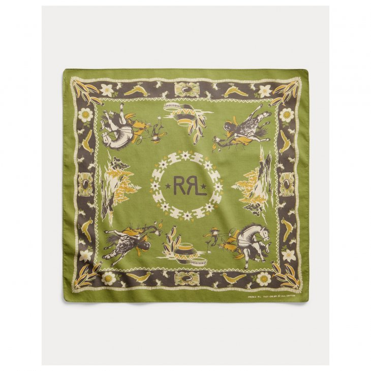 RRL WESTERN PRINT COTTON BANDANNA ผ้าพันคอ
