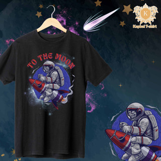 T-Shirt เสื้อยืด ลายข้อความ To The Moon เนื้อผ้าCotton100% เบอร์32 ใส่สบาย ใส่ได้ทั้งหญิงและชาย