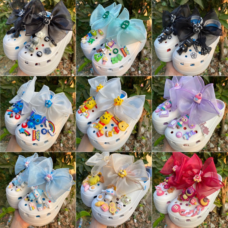 พร้อมส่ง รองเท้าหัวโต บาโอจิ พร้อมติดโบว์และตัวการ์ตูนน่ารักๆ เสริมส้น สูง 7 ซม. นุ่มใส่สบาย