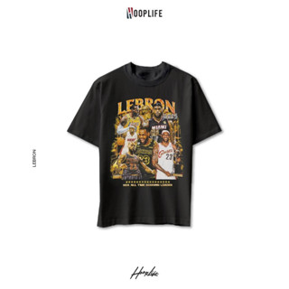 เสื้อยืดแฟชั่น เสื้อยืดแนวสตรีท HoopLife LeBron James Vintage Oversize Tee Bootleg Collection V.1