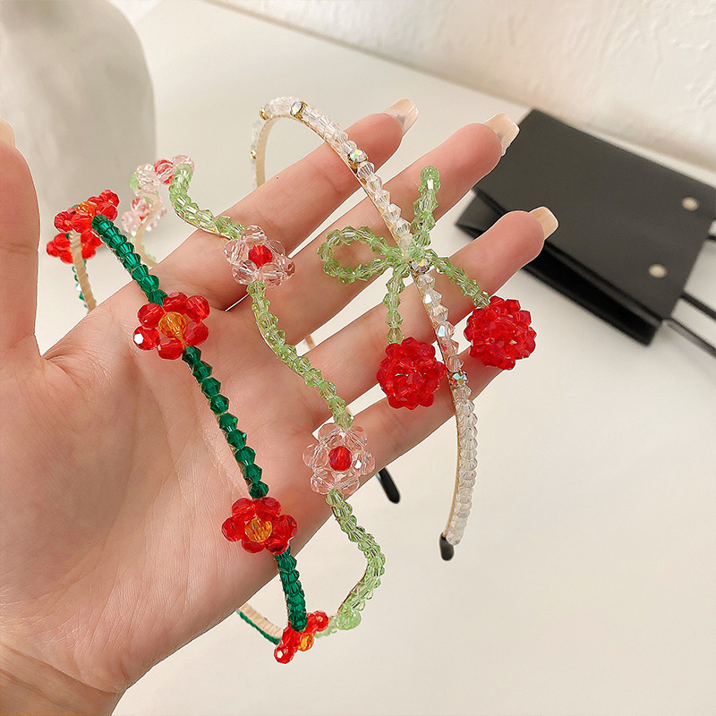 (พร้อมส่ง🍒) ที่คาดผมสไตล์เกาหลี ที่คาดผมลูกปัด งานน่ารักมาก!