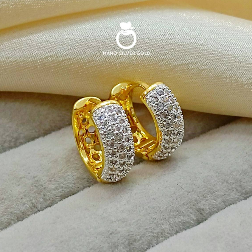 ต่างหูห่วง 0268 งานคุณภาพ ไมครอน ชุบทอง หุ้มทอง แฟชั่น ทองสวย ใส่ออกงาน