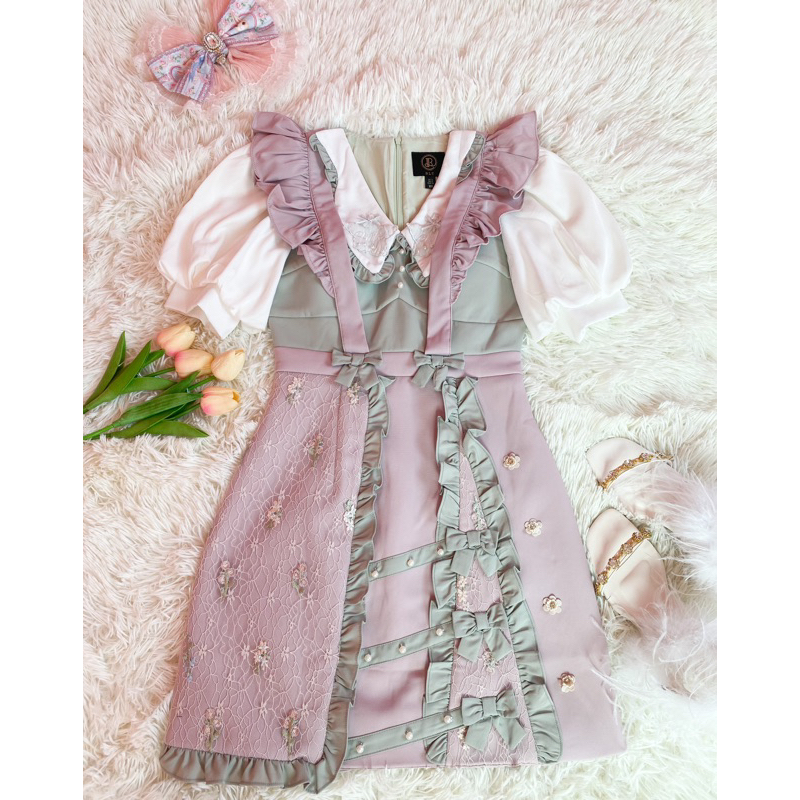 🌷ชุดเดรสน่ารักๆ BLT BRAND มือสอง ไซส์ XS🌷