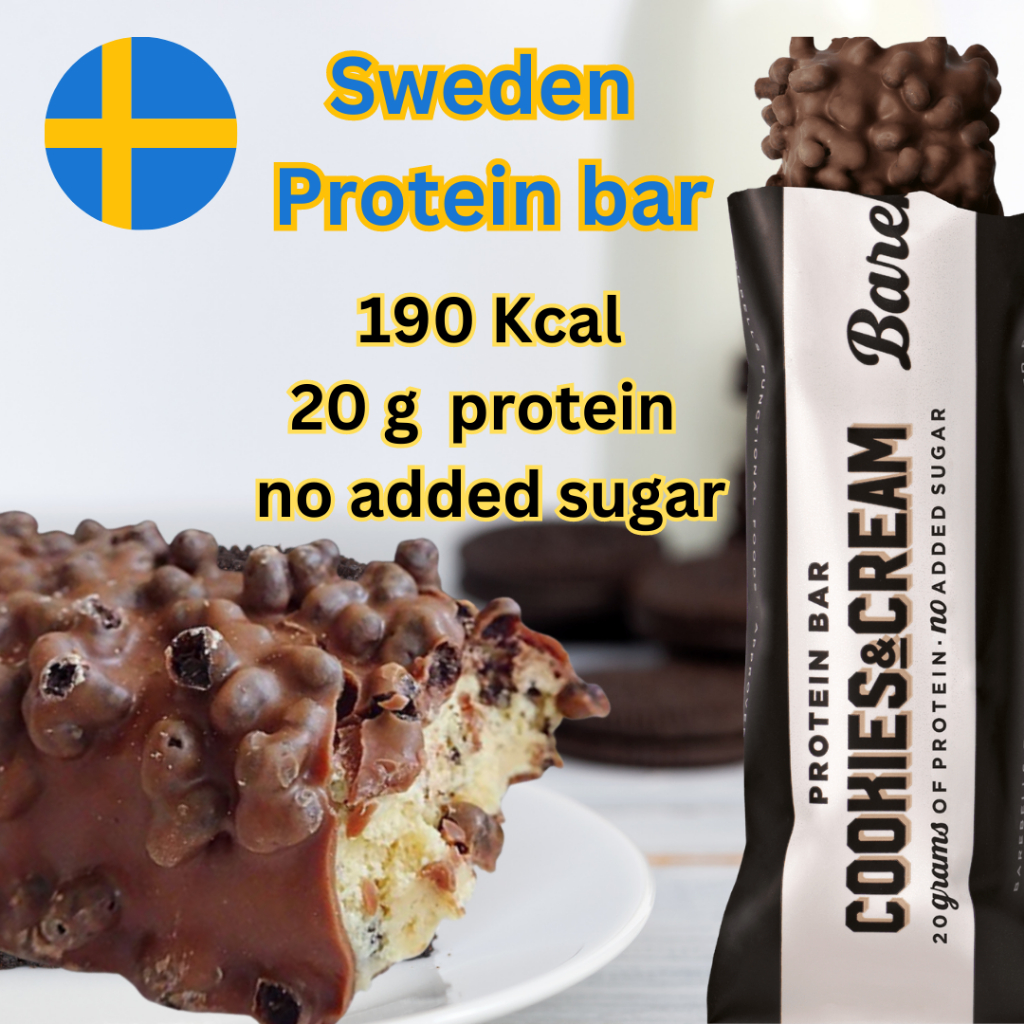 Sweden barebells protein bar cookie &amp; cream 190kcal 20g protein no sugar added (IM38)