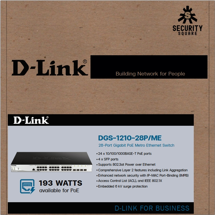 D-Link 28-Port Gigabit PoE Metro Ethernet Switch รุ่น DGS-1210-28P/ME