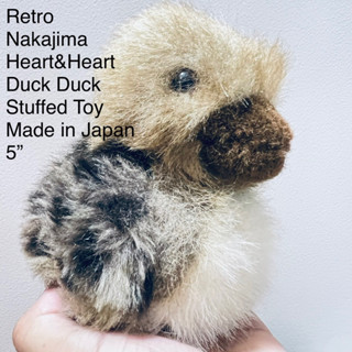 ตุ๊กตา เป็ดน้อย มีเม็ดถ่วง ขนาด5” งานแรร์ Retro Nakajima Heart&amp;Heart Duck Duck Stuffed Toy Made in Japan Rare item