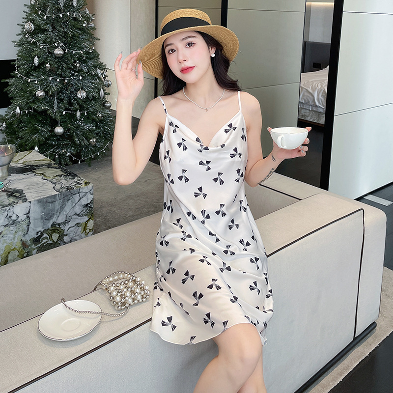 ชุดนอนสายเดี่ยว  เดรสสายเดี่ยว งานผ้าซาตินพรีเมี่ยม ลื่นพริ้ว#DB033 ราคา ถูกที่สุด ดีลบีเคเค แกลเลอรีภาพที่ 6