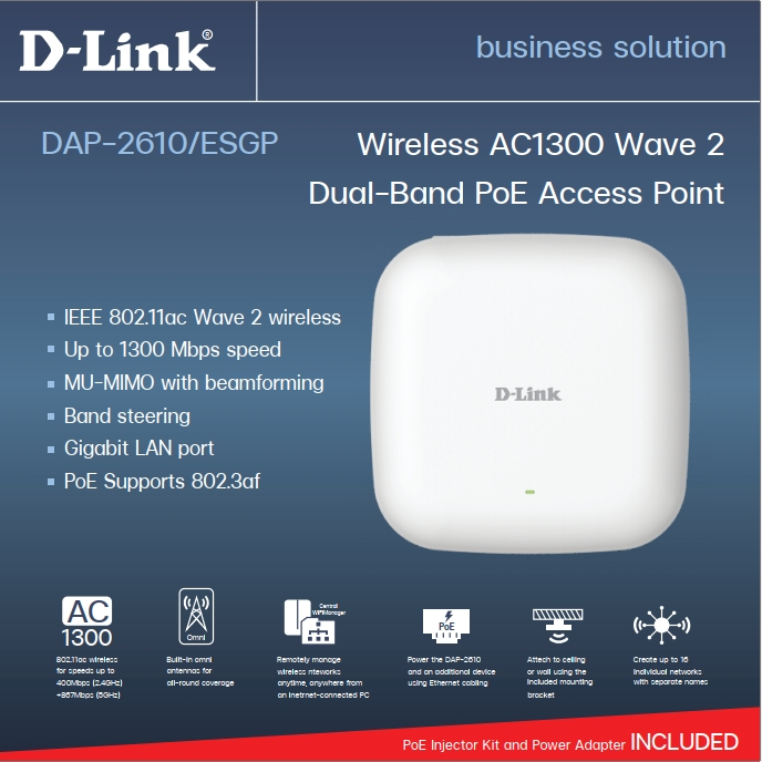 (DAP-2610/ESGP) Access Point “D-Link” AC1300