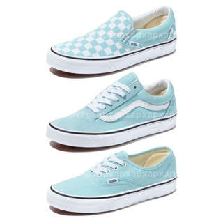 Vans รองเท้าผ้าใบ Old Skool / Classic Slip-On Checkerboard / Authentic | Color Theory Canal Blue (3รุ่น)