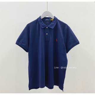 ralph lauren Classic Fit Mesh Polo Shirt สีกรม (Women)