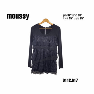 moussy dress black S เดรสลูกไม้สีดำอก 32 ยาว 30 ซิปหลัง D112.b17