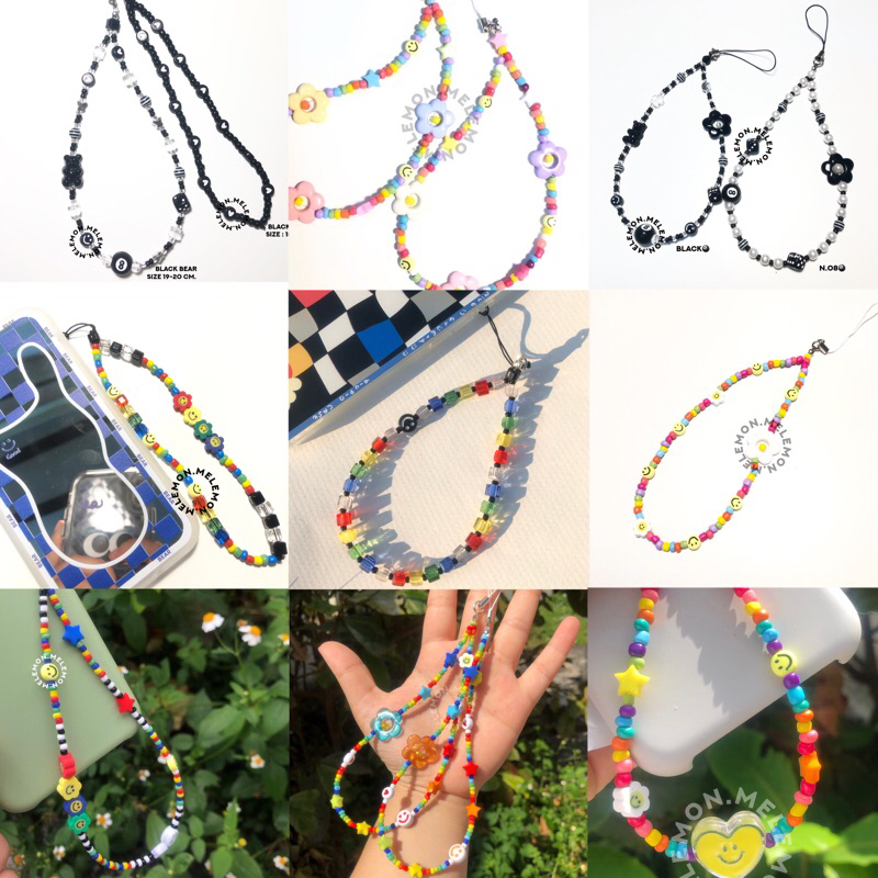 สายคล้องโทรศัพท์ phone charm พวงกุญแจ พวงกุญแจลูกปัด สายห้อยเคสโทรศัพท์ (อ่านรายละเอียดของสินค้าก่อนนะคะ)