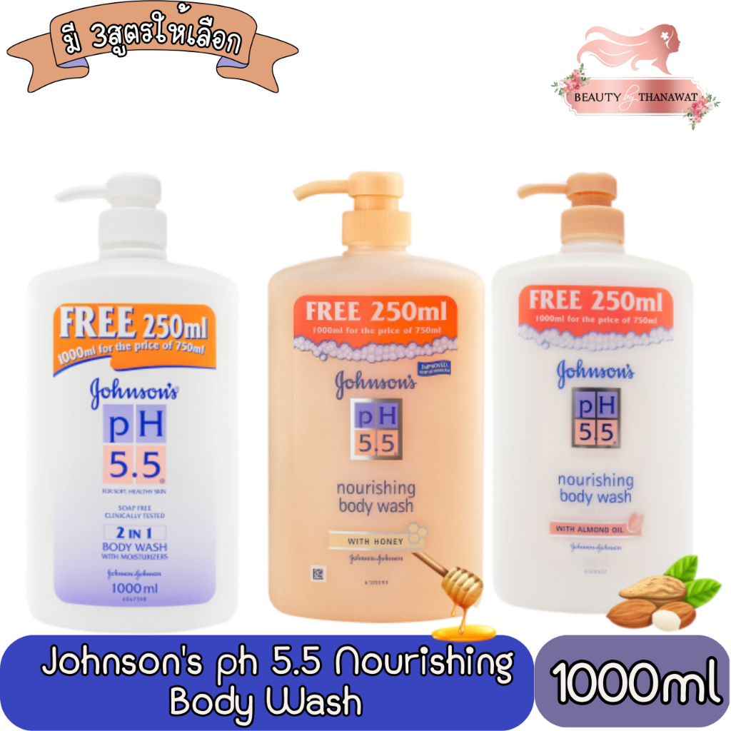 Johnson's ph 5.5 Nourishing Body Wash 1000ml. จอห์นสัน​ ครีมอาบน้ำ​ pH​ 5.5​ 1000มล.