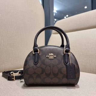 กระเป๋าสะพาย COACH CA591 SYDNEY SATCHEL IN SIGNATURE CANVAS