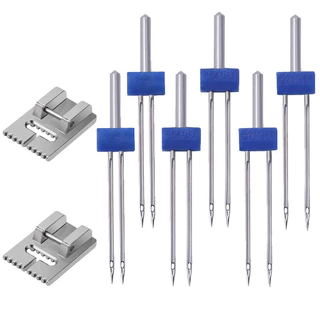 (1ชุด3ขนาด)เข็มจักรกระเป๋าหิ้ว เข็มคู่ห่างTwin needle(2mm 3mm 4mm)เข็มจักรบ้าน จักรกระเป๋าหิ้ว จักรซิกเเซก(ราคาต่อ1ชุด)