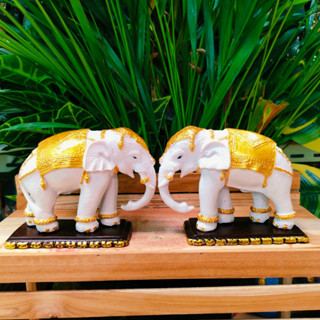 [nachariti]ช้างพลายมงคล(ราคาต่อคู่) ช้างทรงเครื่อง สูง 12 cm…