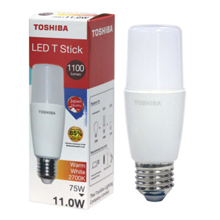 TOSHIBA หลอดไฟ LED 11W Stick แสงส้ม (WW) (มอก.1955-2551,มอก.2780-2562) ขนาด 14 ซม.