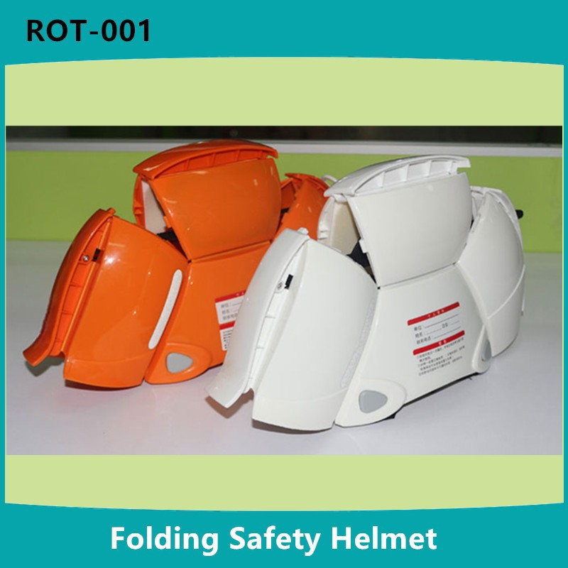 พร้อมส่ง ในไทย (สีส้ม)หมวกเซฟตี้ หมวกนิรภัย รุ่นพับได้ พกพาง่าย น้ำหนักเบา แถมฟรี แมส 5D KN95 กันเชื้อโรค กรองฝุ่น PM2.5