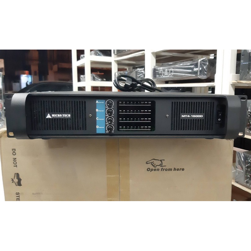 แอมป์ขยาย4CH MICRO TECH MT-1500D คลาสD  1500W X 4CH 8โอม 2430W X 4CH 4โอม