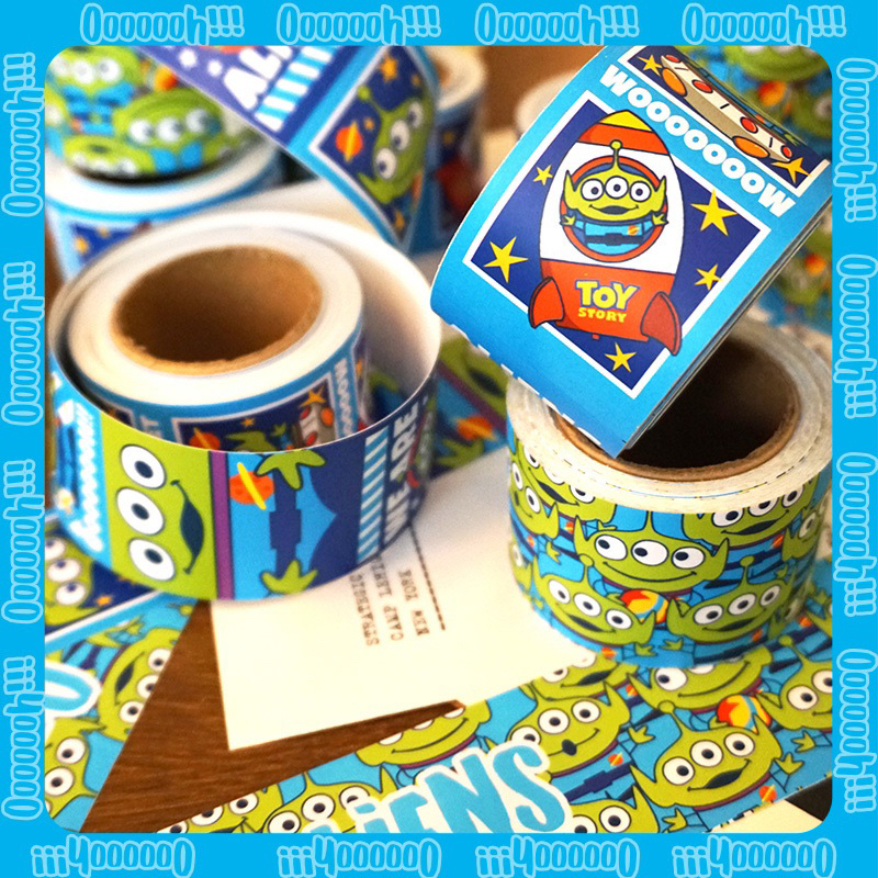 💚พร้อมส่ง 💚 เทปสติ๊กเกอร์Toy story Aliens3ตา ยาว5เมตร