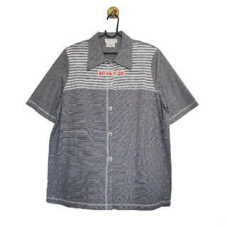 🐯 อก 46 นิ้ว ® เสื้อวินเทจ เสื้อคอปก เสื้อโปโล เสื้อลาย สีเทา สภาพใหม่