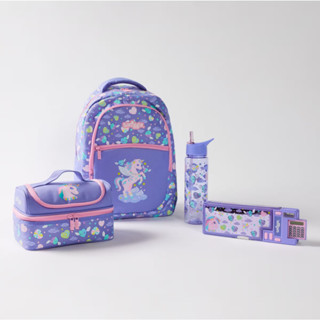 Smiggle ชุดสุดคุ้มกล่องดินสอ + กระเป๋าเป้สะพายหลัง Peppy Twin Zip Pencil Case Bundle