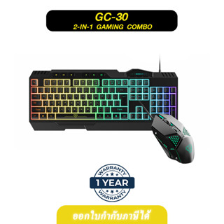 ⚡ MICROPACK ⚡ ชุดคีย์บอร์ดเกมมิ่ง รุ่น GC-30  2-IN-1 GAMING COMBO ✔ ประกัน 1 ปีเต็ม