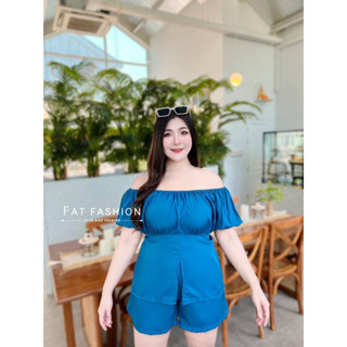 🔥Plussize🔥ชุดเซทเสื้อ+กางเกงคนอ้วน🔥Chest (อก) :  44-50"     Waist (เอว) :  34-44”