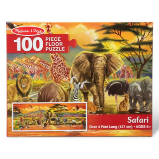 [100ชิ้น] รุ่น 2873 จิ๊กซอว์จัมโบ้ ซาฟารี Melissa &amp; Doug Floor Puzzle Safari 100 Pcs รีวิวดีใน Amazon USA ขนาด 122x46cm ชิ้นเท่าฝ่ามือ ของเล่น มาลิซ่า 3 ขวบ