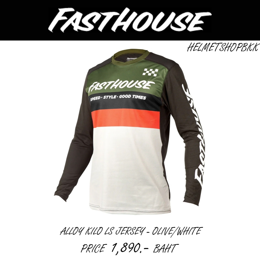 เสื้อแขนยาว FASTHOUSE ALLOY KILO LS JERSEY OLIVE WHITE